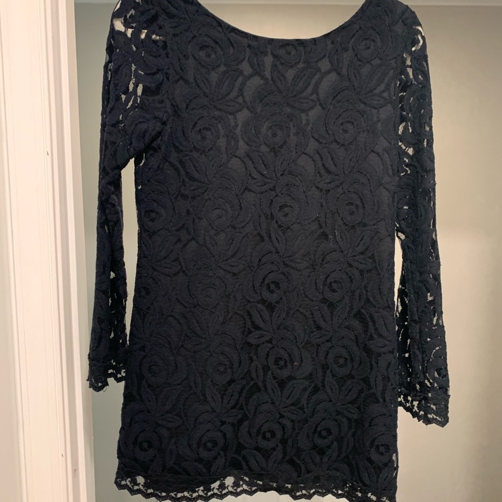 Black lace low back dress